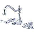 Kingston Brass KS1141AL Heritage Two-Handle Bridge Kitchen Faucet, Polished Chrome KS1141AL